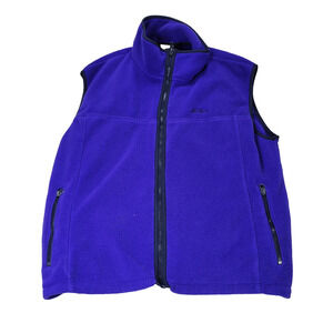 Vintage LL Bean Vest Fleece Jacket Mens Sz Large Purple Sleeveless Zip Gorpcore
